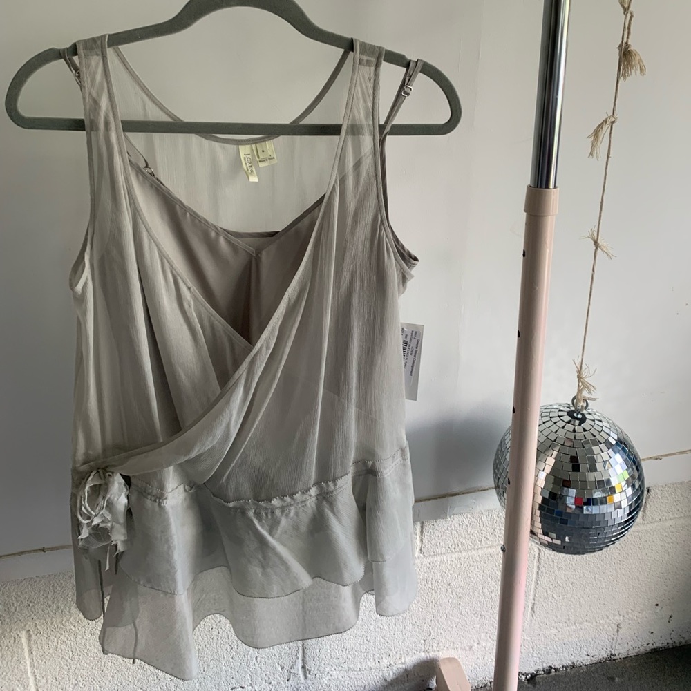 J.CREW LIGHT GRAY SILK LINED TUNIC TANK TOP NWT